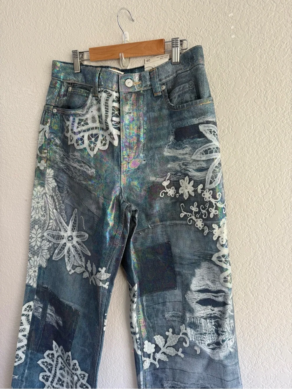 Free People We The Free Tinsley Printed High-Rise Illusions Jeans